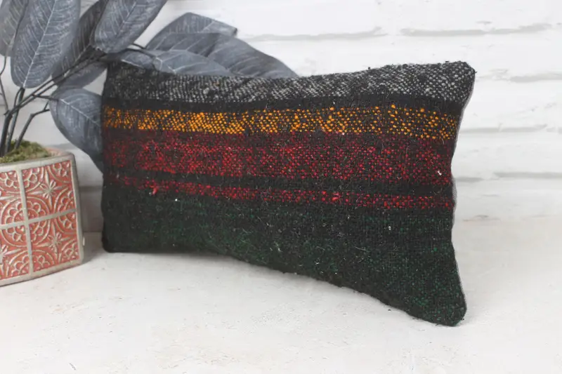 Turkish Kilim Pillow, Luxury Pillow Cover, Vintage Kilim Throw Pillow, Home Decor Pillow, Pillow Sham, 8x16 Red Pillow Cover, Luxury Pillow Case - 3