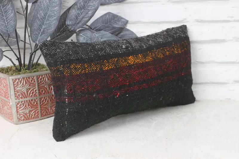 Turkish Kilim Pillow, Luxury Pillow Cover, Vintage Kilim Throw Pillow, Home Decor Pillow, Pillow Sham, 8x16 Red Pillow Cover, Luxury Pillow Case - 4