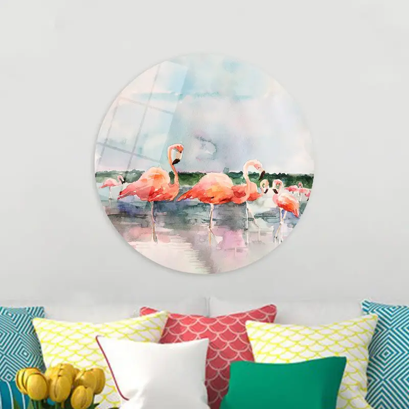 トロピカル フラミンゴ キャンバス: あなたの空間に鮮やかな水彩アートを