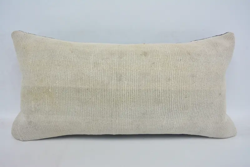 Geometric Embroidered Pillow, 12x24 Inches Size Decorative Pillow - 1