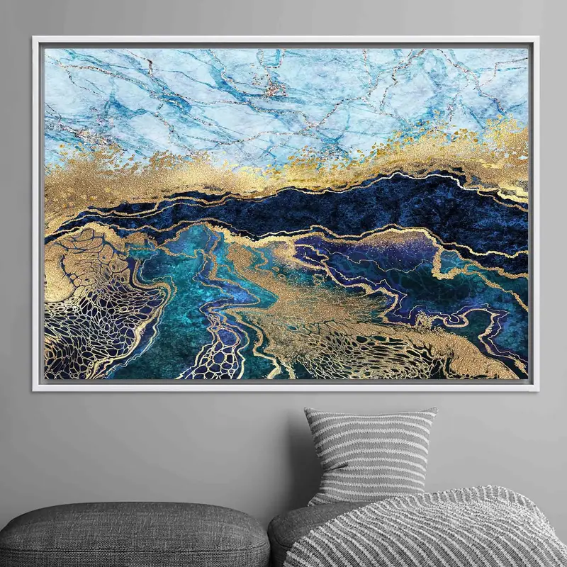 Shimmery Modern Marble Gold Canvas Print - Elegant Decor