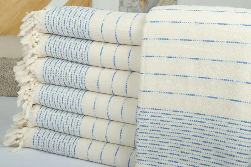 Bachelor Gift, Thanksgiving Tablecloth, Personalized Blanket, Bedspread, 98x92 Cotton Striped Design Towel, Throw Blanket Couch, Family Gift Basket - 2