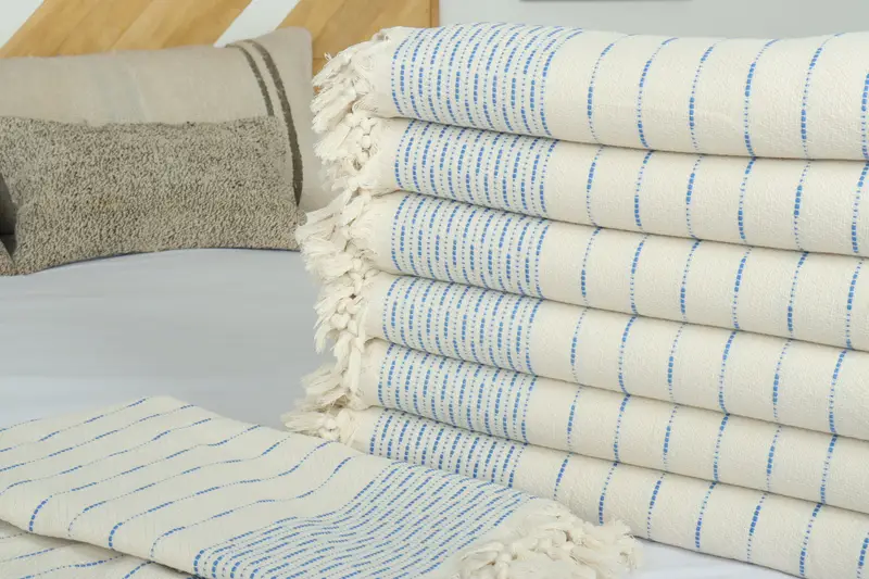 Bachelor Gift, Thanksgiving Tablecloth, Personalized Blanket, Bedspread, 98x92 Cotton Striped Design Towel, Throw Blanket Couch, Family Gift Basket - 3