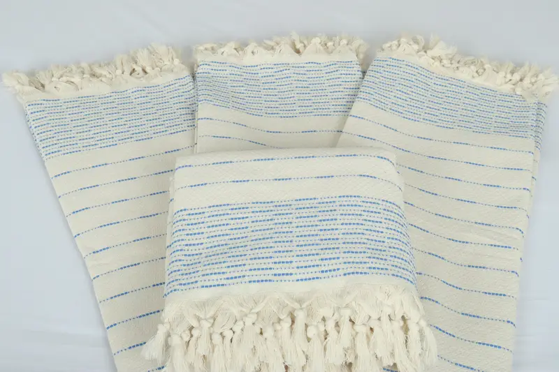 Bachelor Gift, Thanksgiving Tablecloth, Personalized Blanket, Bedspread, 98x92 Cotton Striped Design Towel, Throw Blanket Couch, Family Gift Basket - 5