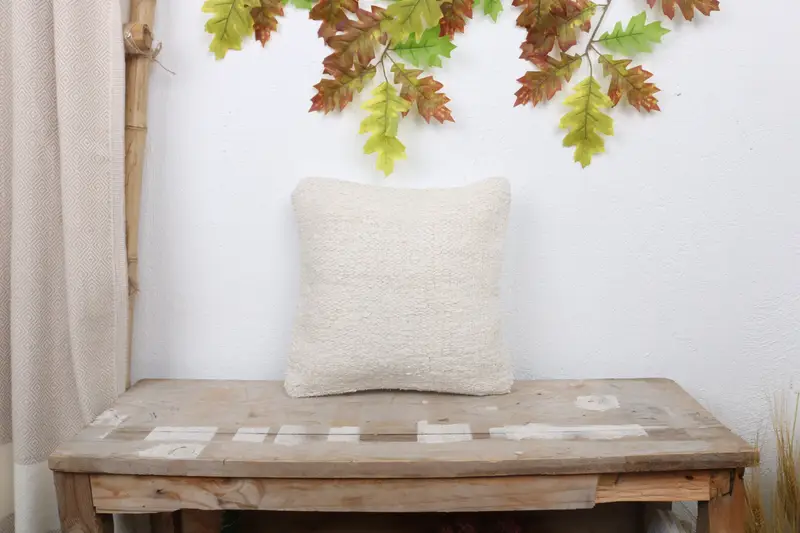 Gift Pillow, Kilim Pillow, Muted Cushion, Cushion, Pillow for Sofa, Decorative Cushion Cover, 12x12 White Cushion - 1
