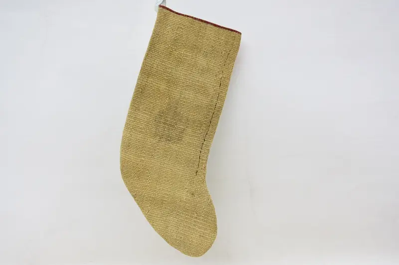 Beige Christmas Ornaments Stocking, 9-Inch Wide Festive Stocking