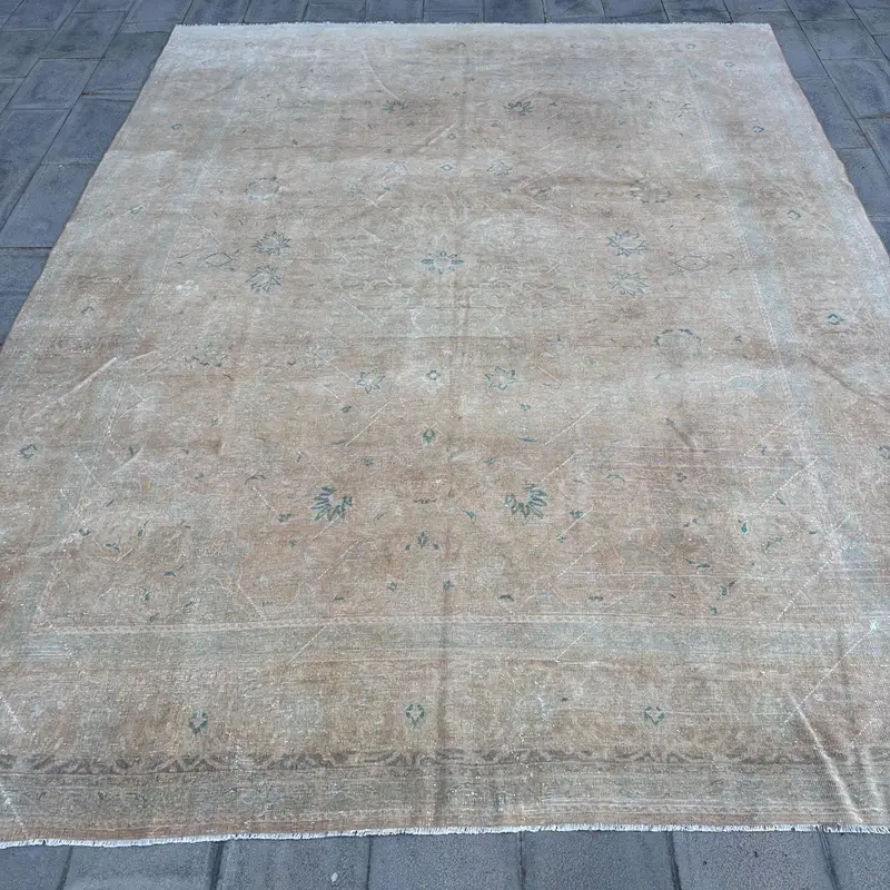 Lebendiger 9,6 x 12,4 Fuß großer Teppich, Südwestorange und Grün