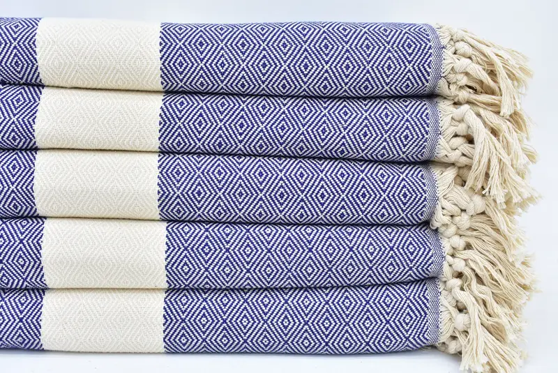 Big Towel Organic Cotton Navy Blanket, 78x86 inches