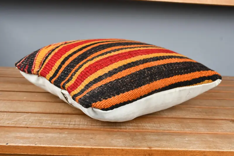 Antique Pillows, Vintage Pillow Case, 12x12 Red Cushion Cover, Pillow for Sofa, Pillow Case, Vintage Kilim Pillow, Anatolian Pillow Cover - 4
