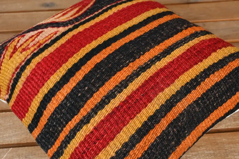 Antique Pillows, Vintage Pillow Case, 12x12 Red Cushion Cover, Pillow for Sofa, Pillow Case, Vintage Kilim Pillow, Anatolian Pillow Cover - 3