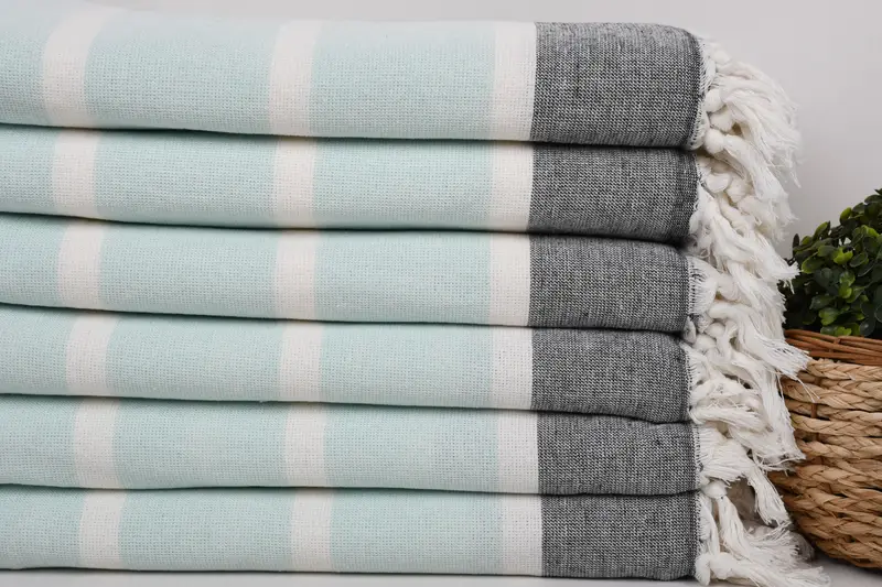 Valentines Day Gift, 64x40 Cotton Striped Towel, Organic cotton Turkish peshtemal towel, Turkish hand towel, Home Decor Gifts, Personalized Gift - 2