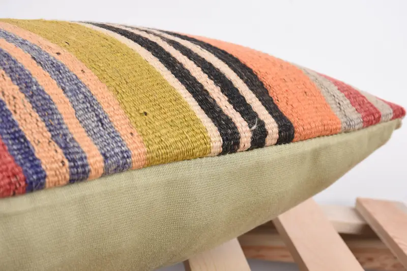 Vintage Pillow, Pillow for Couch, Outdoor Throw Pillow, Vintage Kilim Throw Pillow, Pillow Sham, 12x24 Green Pillow Cover - 7