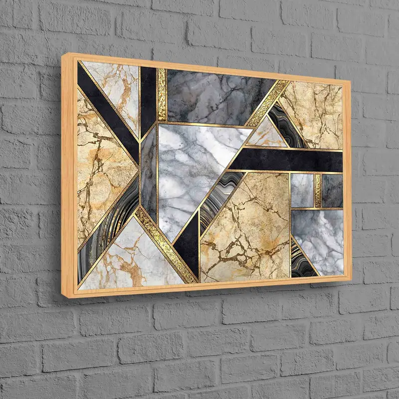 Lienzo impreso de mármol moderno y elegante - Decoración del hogar de lujo