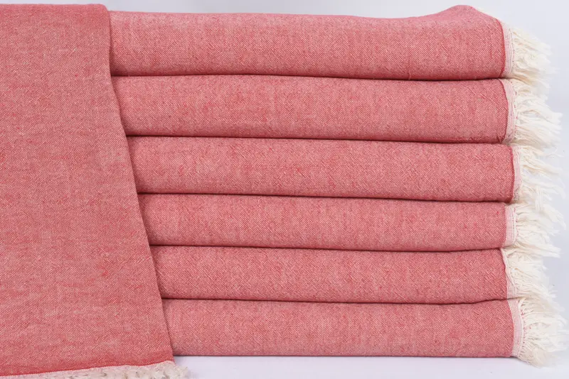 Personalized Kitchen Towel Red Solid Hand Towel, 40x24 Inches, Organic Cotton