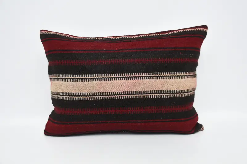 Throw Striped Red Pillowcase, Minimalist 20x28 inch Antique Pillow Cover - 1