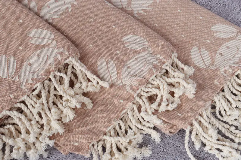 Luxury Beach Towel, 68x40 Cotton Crab Design Towel, Best Beach Towel, Organic Beach Towel, Bridal Shower Favor, Custom Towel, Sand-free towel - 5