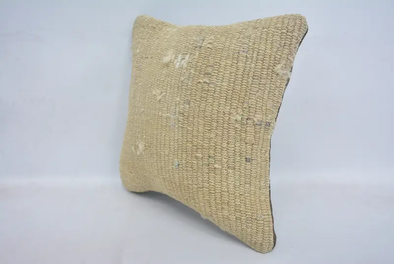 Pillow Sham, Pillow for Couch, Gift Pillow, 12x12 Beige Cushion Cover, Kilim Rug Pillow Case, Vintage Kilim Throw Pillow, Bed Cushion Cover - 4