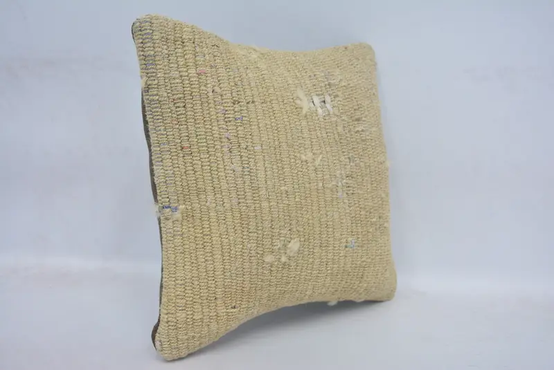 Pillow Sham, Pillow for Couch, Gift Pillow, 12x12 Beige Cushion Cover, Kilim Rug Pillow Case, Vintage Kilim Throw Pillow, Bed Cushion Cover - 3