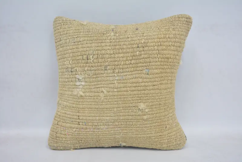 Pillow Sham, Pillow for Couch, Gift Pillow, 12x12 Beige Cushion Cover, Kilim Rug Pillow Case, Vintage Kilim Throw Pillow, Bed Cushion Cover - 1