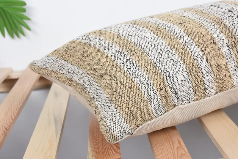 Kilim Pillow Cover, Bolster Pillow Cover, Authentic Cushion Cover, Antique Pillows, Pillow Sham, 12x36 Beige Pillow Sham, Pillow for Couch - 6
