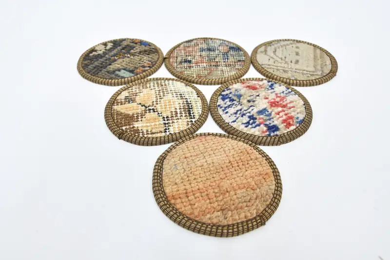 Bohemian Blue and Brown Coasters, Round Ethnic Coasters