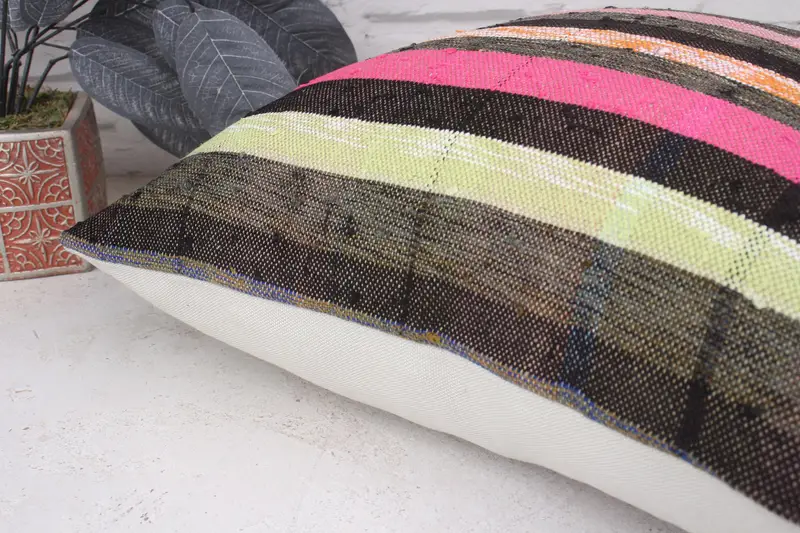 Pillow, 18x18 Pink Cushion, Bed Cushion, Ethnical Kilim Rug Pillow, Interior Designer Pillow, Kilim Cushion Sham, Decorative Cushion - 6