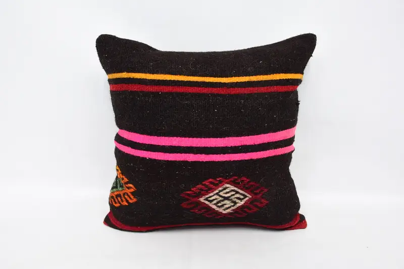 Brown Vintage Cushion Case, Woven Antique 24x24 inch Pillow Sham - 1