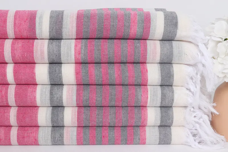 Wedding Gifts Towel, Absorbent towel, 68x40 Cotton Striped Towel, Handmade Turkish hammam towel, Personalized Gift For Her, Quick-dry peshtemal - 3