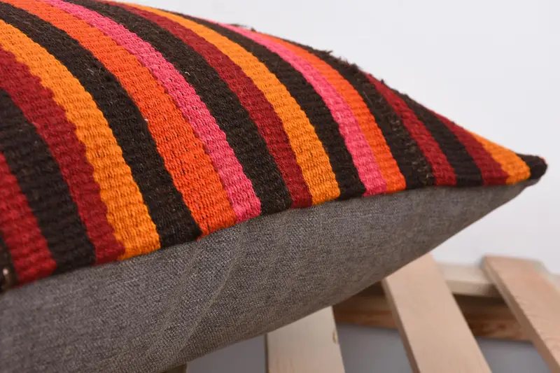 16x24 Red Pillow, Vintage Kilim Throw Pillow, Cushion, Boho Pillow Sham Cover, Pillow for Couch, Sofa Pillow Sham, Retro Pillow Sham - 7