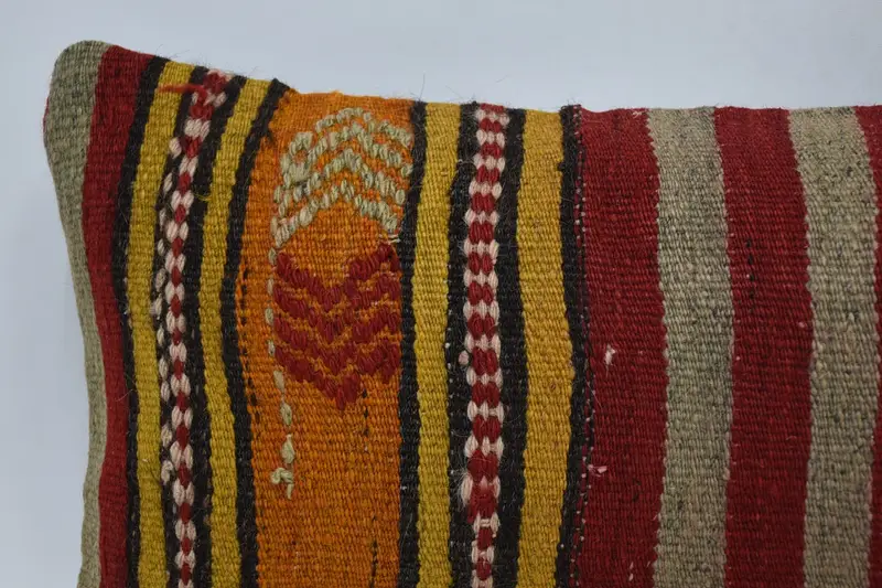 Antique Pillows, Sofa Pillow Sham, Vintage Pillow, Pillow Case, 12x36 Orange Pillow Case, Kilim Pillow Cover, Custom Cushion Case - 2