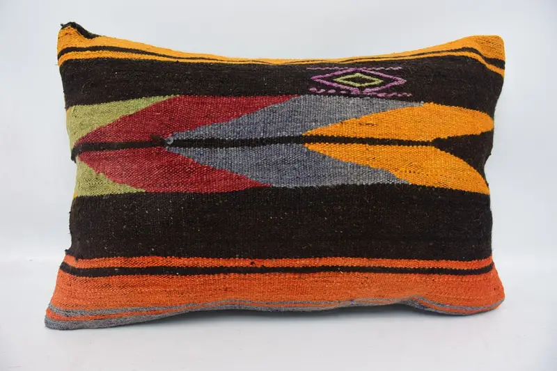 Boho Pillow Sham Cover, Pastel Pillow Case, Gift Pillow, Art Deco Cushion Cover, 16x24 Brown Cushion, Pillow Sham, Vintage Pillow - 1