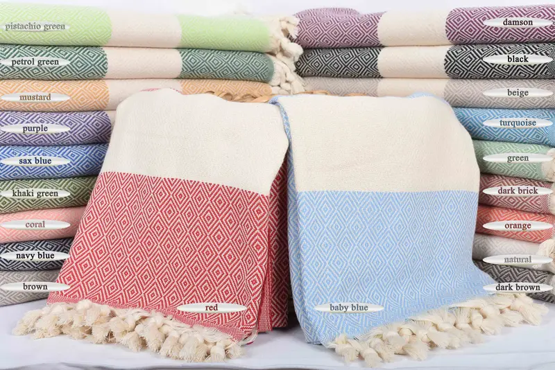 Hand Size Towels, Custom Turkish Towel, Personalized Hand Towel, Gym Towel, Wedding Favors, 36x20 Cotton Diamond Towel, Monogram Kitchen Towel - 1