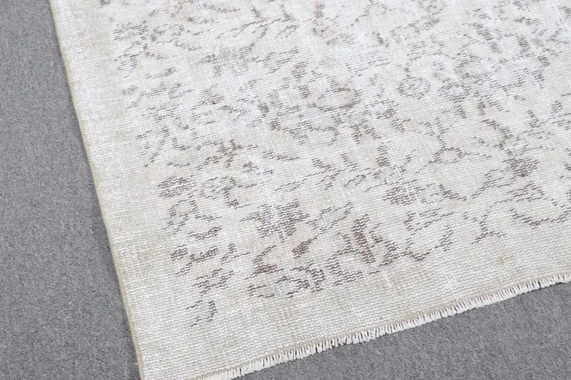 ベージュ & ブラウン パッチワーク ラグ、3.1x6.8 フィート シックな装飾