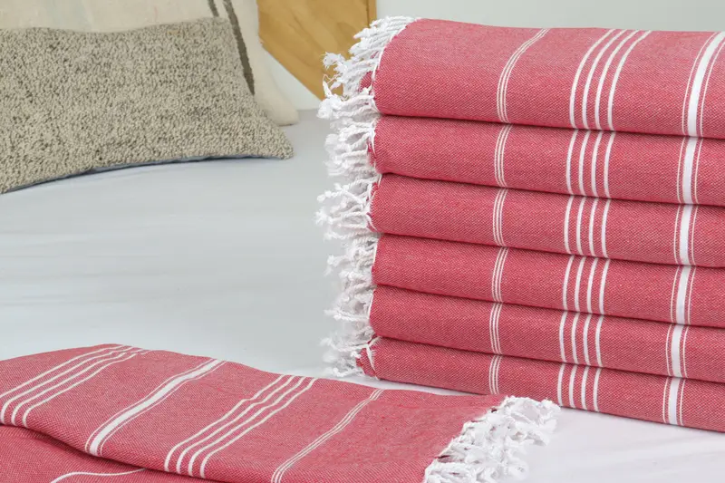 Turkish Cotton Throw Blanket, Bohemian Bedspread, Custom Blanket, Housewarming Gift, 96x80 Cotton Striped Towel, Personalized Gifts, Organic Throw - 3