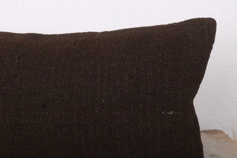 Ethnical Kilim Rug Pillow, Cushion Cover, 12x24 Brown Pillow, Vintage Kilim Throw Pillow, Meditation Pillow Cover, Throw Kilim Pillow - 5