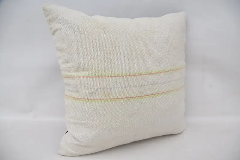 Floor Pillow, Ethnical Kilim Rug Pillow, Kilim Pillow, 18x18 White Pillow, Sofa Pillow Sham, Gift Pillow, Cushion Case - 2