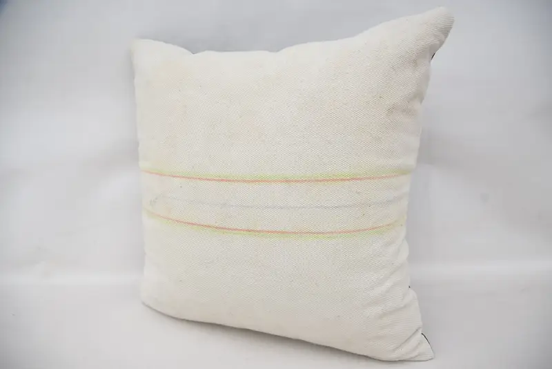 Floor Pillow, Ethnical Kilim Rug Pillow, Kilim Pillow, 18x18 White Pillow, Sofa Pillow Sham, Gift Pillow, Cushion Case - 3