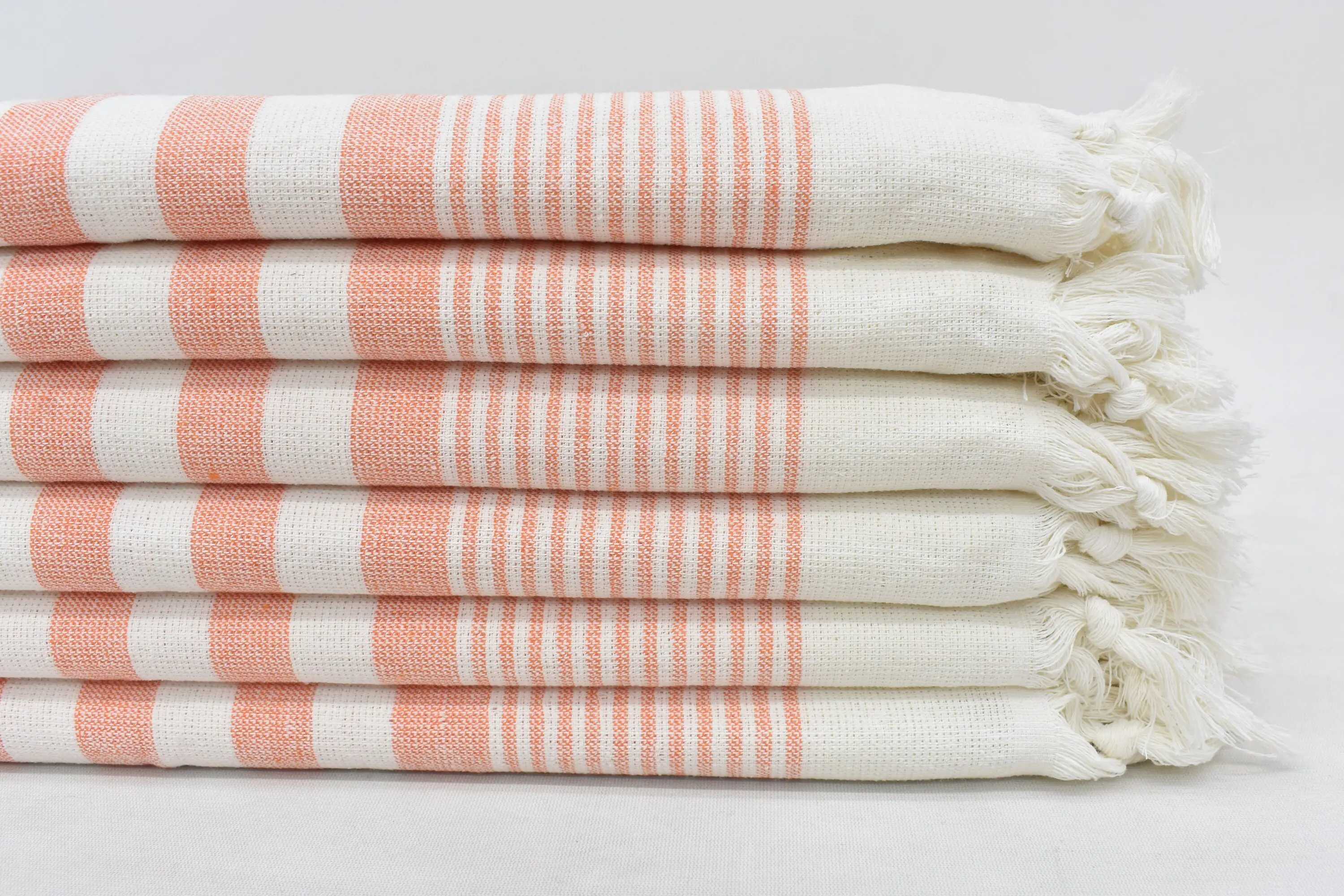 Personalized Gift Orange Striped Terry Tea Towel, Kitchen Towel, 36x18 Inches - 1