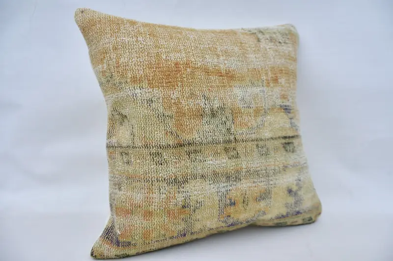 Decorative Bolster Pillow Sham, Home Decor Pillow, Pillow, Kilim Pillow, Kilim Cushion Sham, Bohemian Cushion Pillow, 24x24 Orange Pillow Cover - 3
