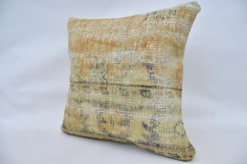 Decorative Bolster Pillow Sham, Home Decor Pillow, Pillow, Kilim Pillow, Kilim Cushion Sham, Bohemian Cushion Pillow, 24x24 Orange Pillow Cover - 5