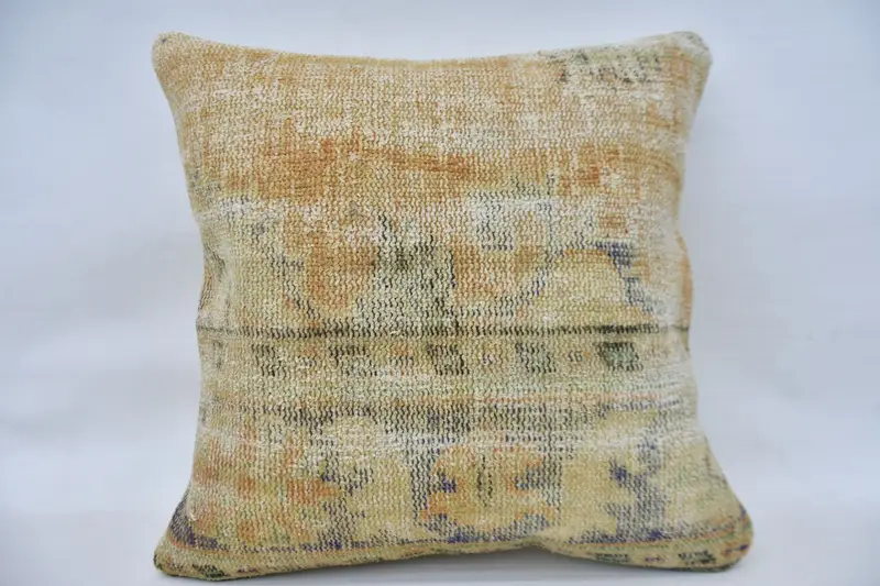 Decorative Bolster Pillow Sham, Home Decor Pillow, Pillow, Kilim Pillow, Kilim Cushion Sham, Bohemian Cushion Pillow, 24x24 Orange Pillow Cover - 4
