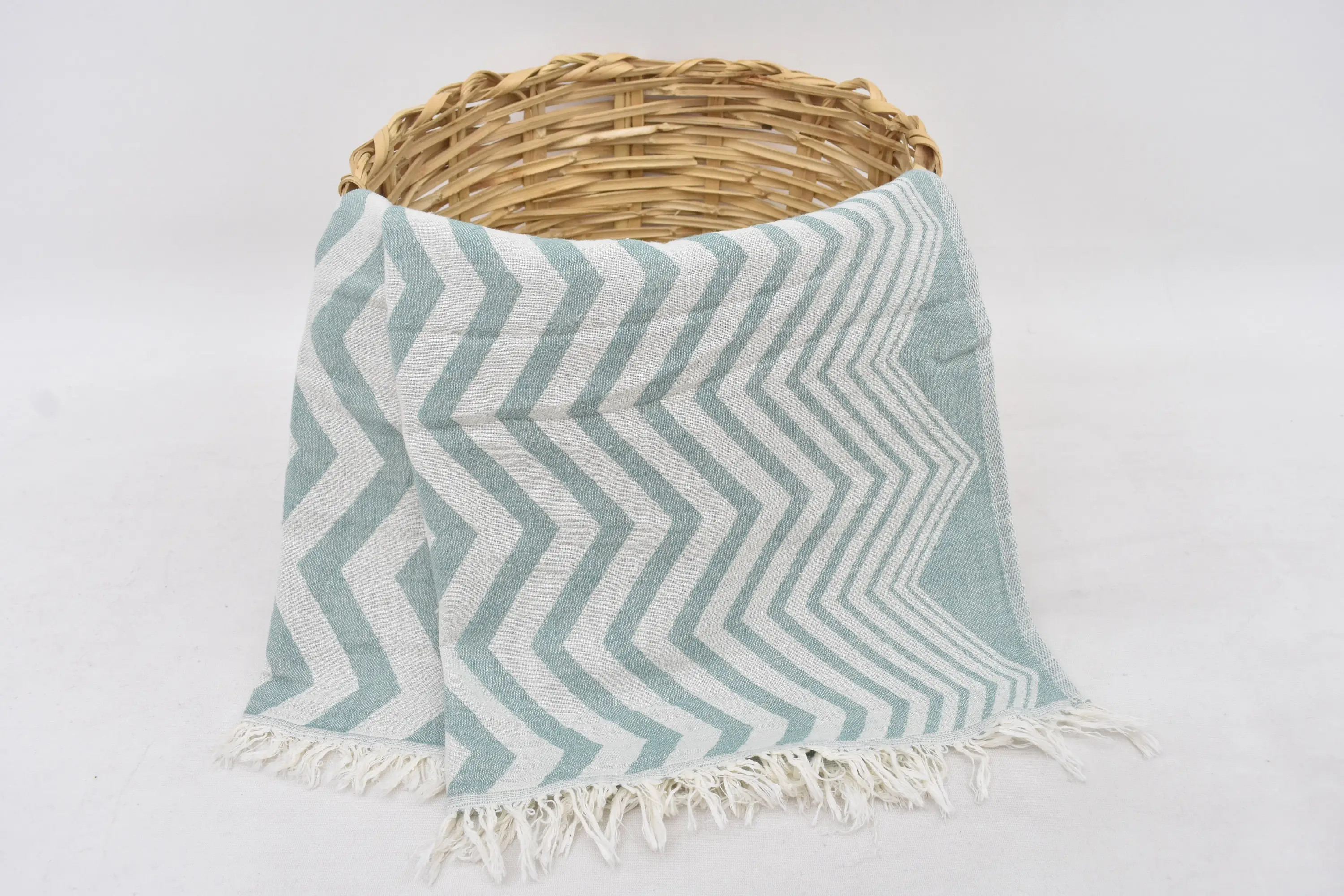 Bachelorette Towel, Petrol Green Zigzag Design, 40x24 Inches - 1