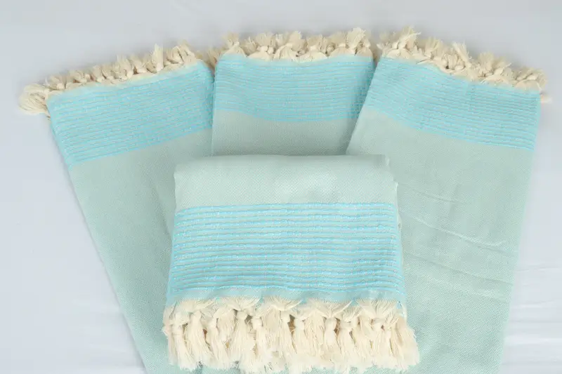 Turkish Blanket Queen, Wedding Favors, Decorative Blanket, Personalised Gift, 96x92 Cotton Striped Towel, Bachelorette Party Favors - 5