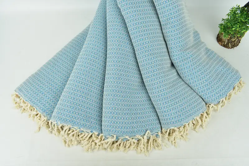 Regalos de soltera, mantel de Navidad, regalo de inauguración de la casa, favores de bodas, etiquetas de regalo de Navidad, toalla de diamante de algodón de 96x80, cama turca. - 4