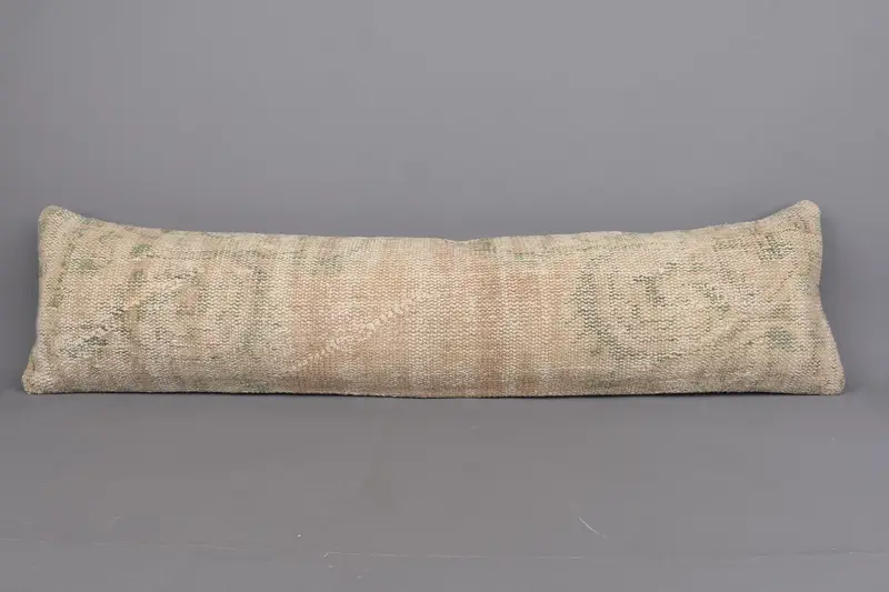 Boho Pillow Sham Cover, 12x48 Beige Pillow Case, Boho Pillow, Ethnical Kilim Rug Pillow, Bed Pillow Cover, Cushion, Decorative Bolster Pillow Sham - 4