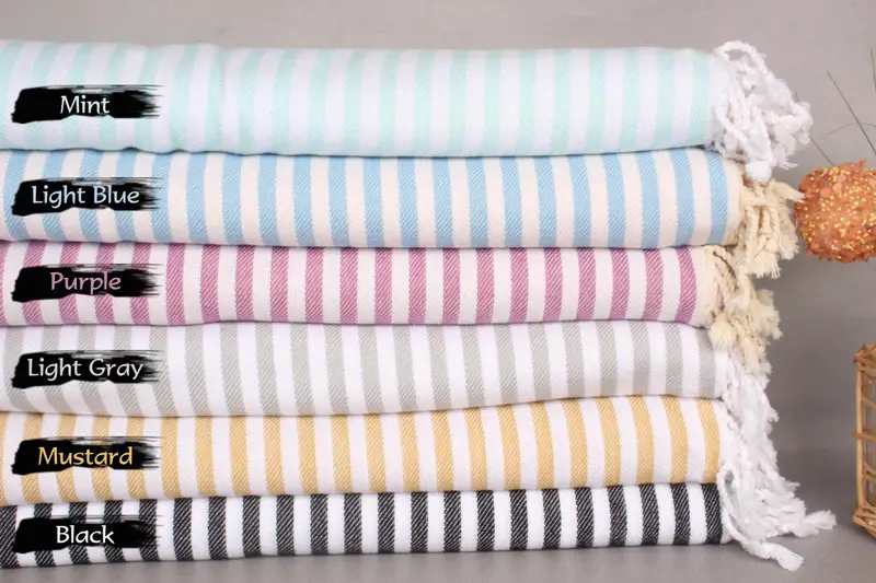 Personalized Wedding Gift For Couple, Wedding Favors, Turkish Blanket, 104x76 Cotton Striped Towel, Monogram Blanket, Best Wedding Gift - 1