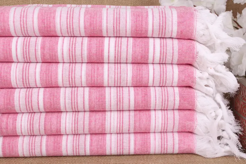 Summer Gift Personalized Fuchsia Cotton Towel, 40x71 Inches