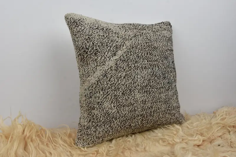 Interior Designer Pillow, Pillow Sham, 16x16 Beige Cushion Cover, Decorative Bolster Pillow Cover, Kilim Pillow Cover, Turkish Pillow - 8