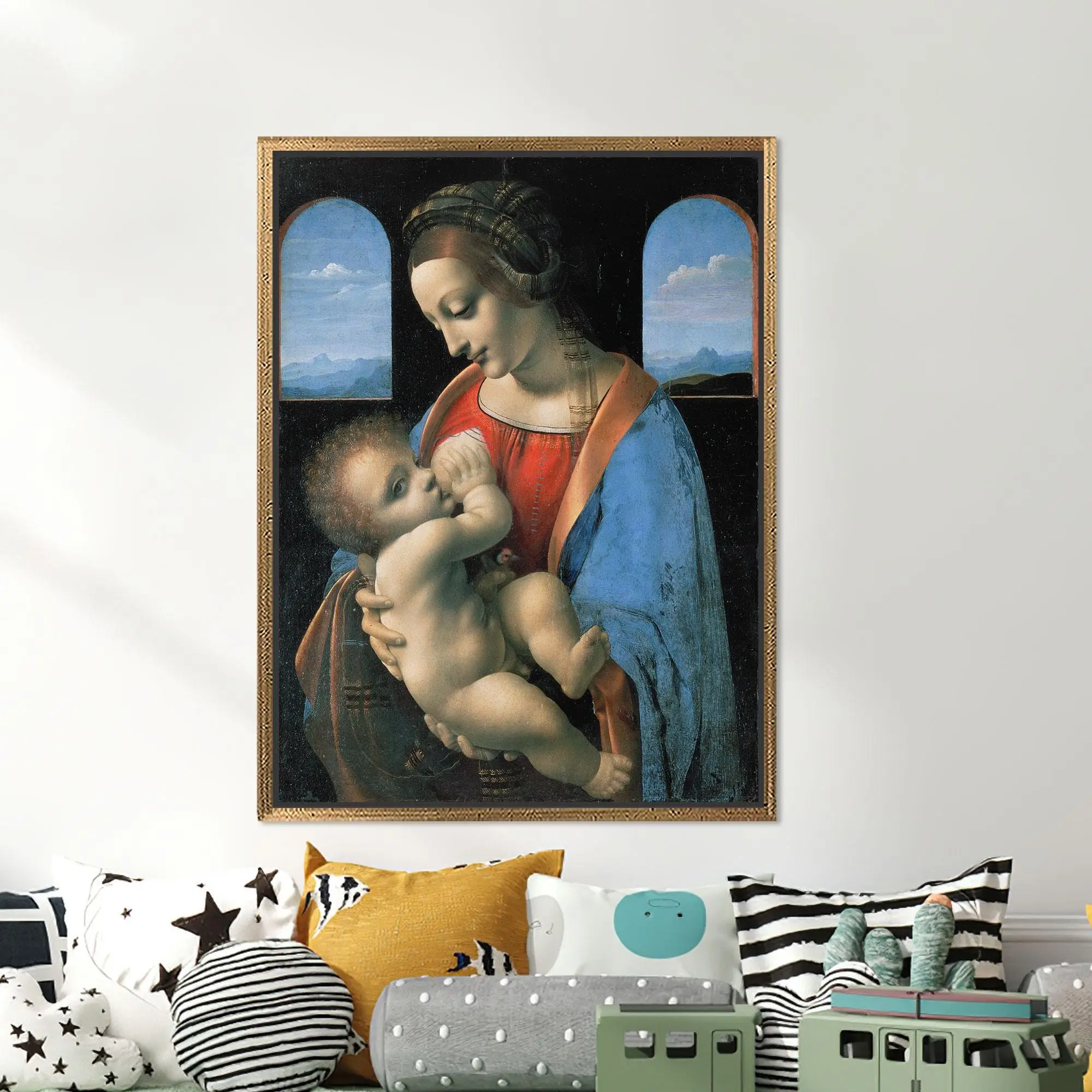 Leonardo Da Vinci's Madonna Litta Printed Canvas Art - 1