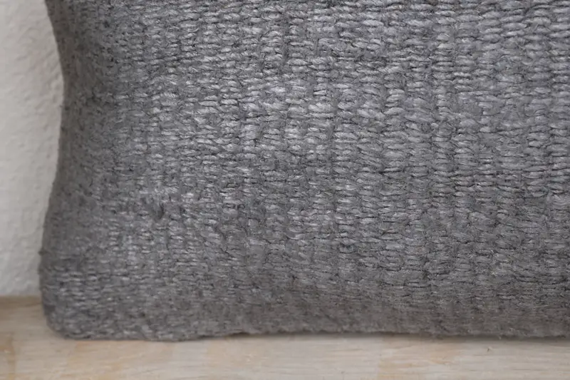 Cushion Case, Handmade Kilim Cushion, Turkish Kilim Pillow, Kilim Rug Pillow Case, 8x16 Gray Cushion Case, Boho Pillow, One Of A Kind Pillow - 3